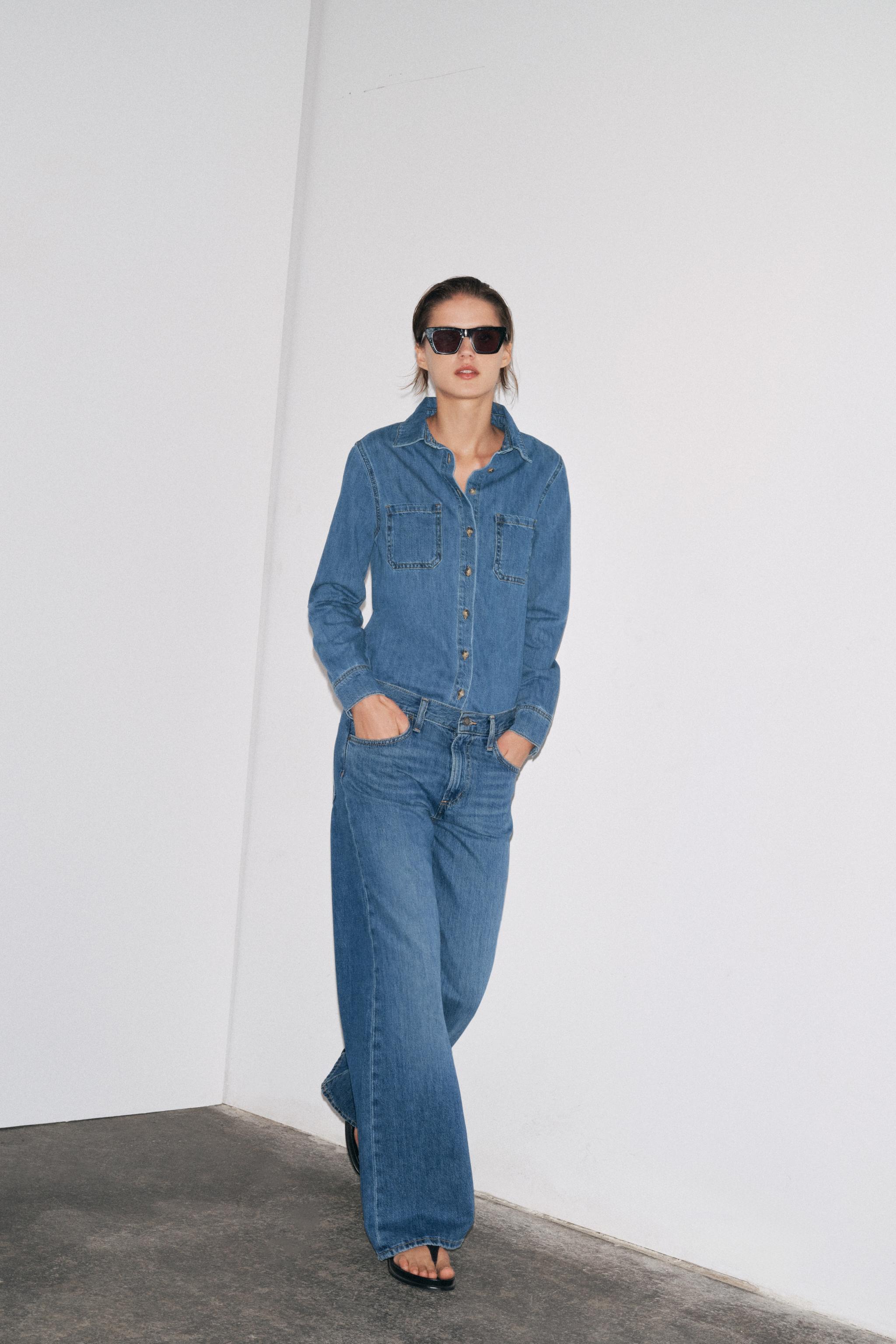 Zw Collection Wide-Leg Low-Rise Jeans