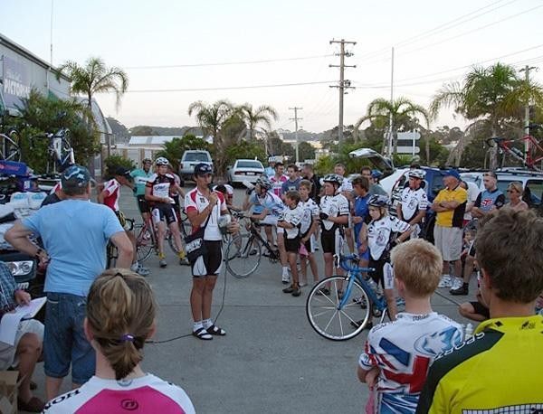 Pete Forbes informing participants about the Amy Gillett Foundation