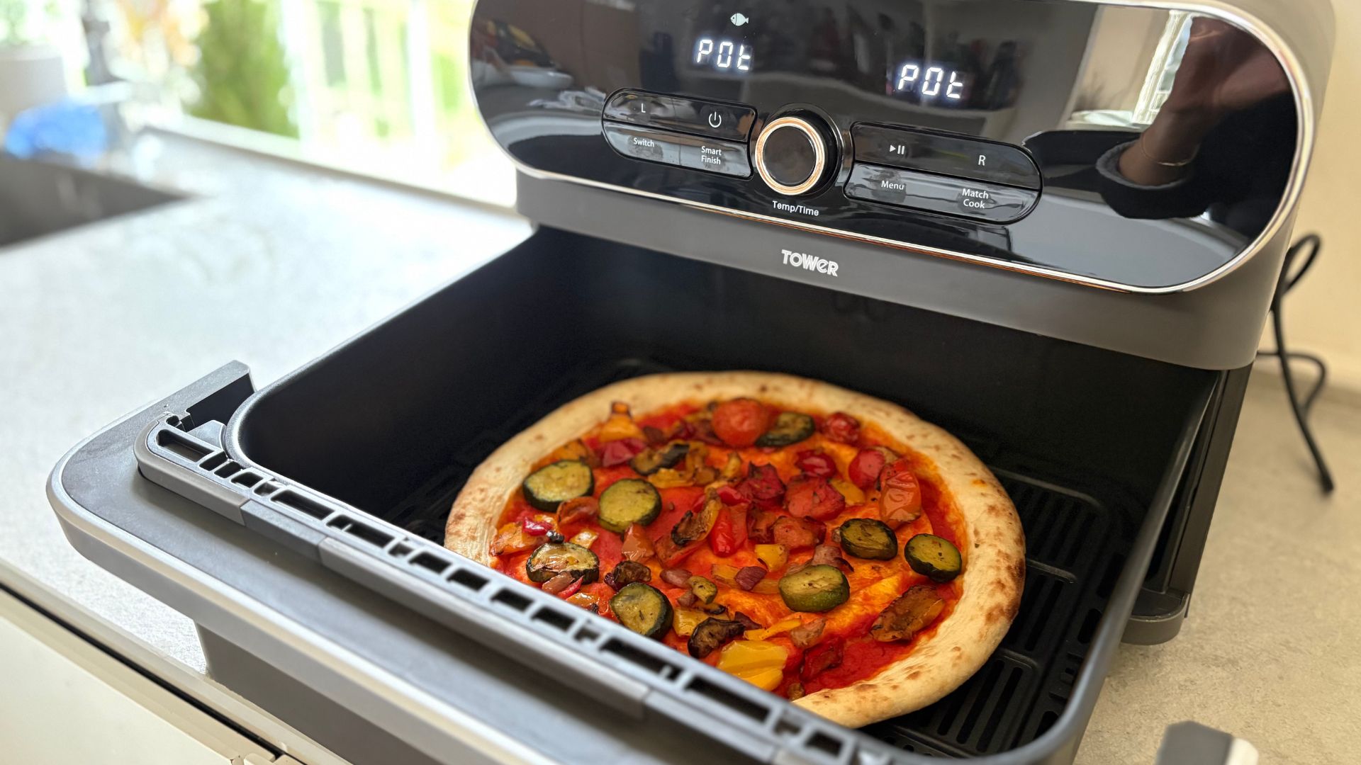 Testing the Tower Elite Flexi Drawer Air Fryer in our test kitchen