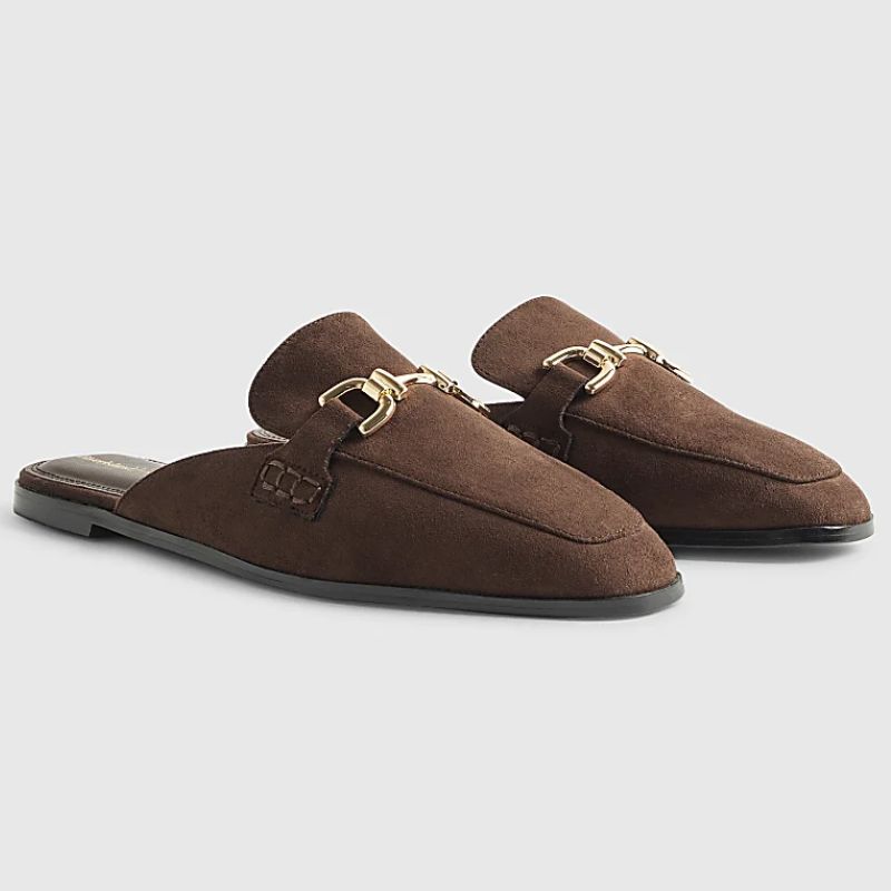 River Island lookalike for Prada's brown suede mules