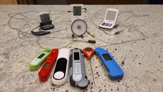 best meat thermometers: Group shot of meat thermometers