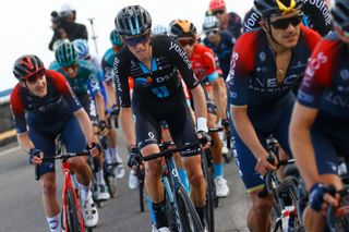 Team DSMs French rider Romain Bardet C rides during the 4th stage of the Giro dItalia 2022 cycling race 172 kilometers between Avola and EtnaNicolosi Sicily on May 10 2022 Photo by Luca Bettini AFP Photo by LUCA BETTINIAFP via Getty Images