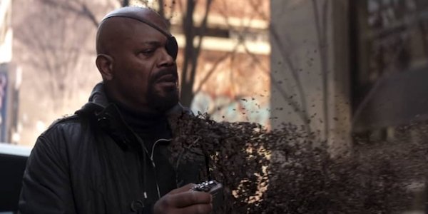 Nick Fury turning to dust.