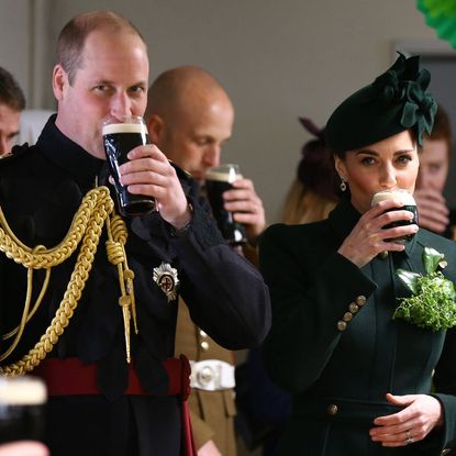 Prince William and Kate Middleton taking a sip