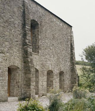 Exterior detail of stone work at Redhill Barn in UK