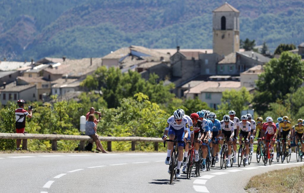 The pack rides during the 4th stage of the 107th edition of the Tour de France cycling race 157 km between Sisteron and OrcieresMerlette on September 1 2020 Photo by KENZO TRIBOUILLARD AFP Photo by KENZO TRIBOUILLARDAFP via Getty Images