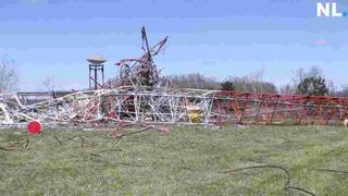 The remains of OPT's Fordland, Mo. broadcast tower. 