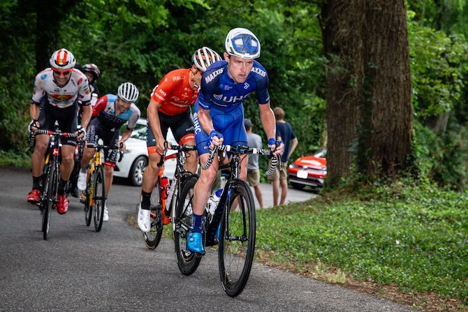Gavin Mannion (UnitedHealthcare) leads the break during the US Pro Road Race National Championships on June 24, 2018 in Knoxville, Tennessee