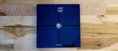 A photo of the Rollibot Rollifit Smart Bodyfat Scale (F8) with screen on