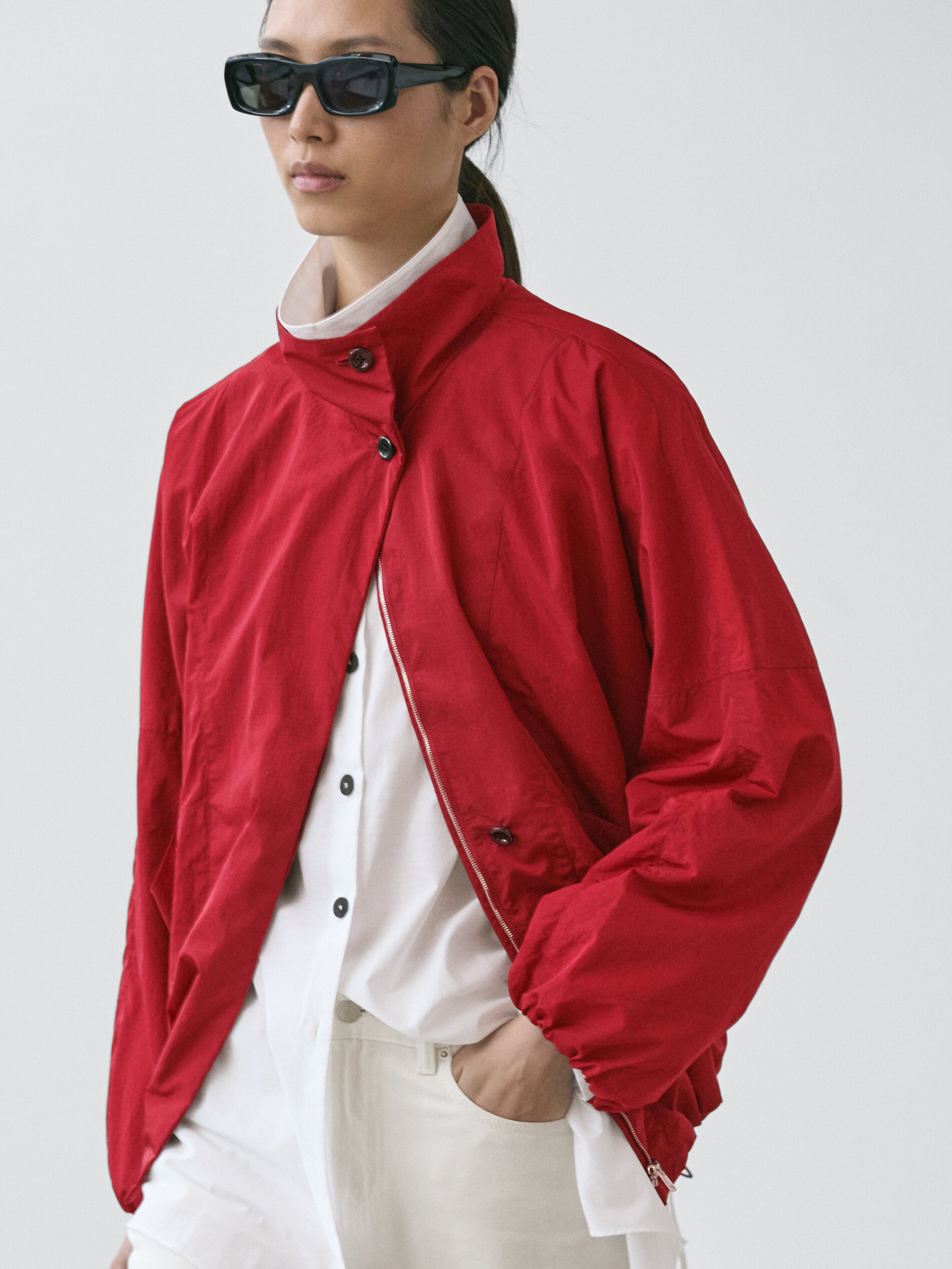High Neck Bomber Puff Jacket