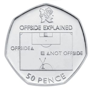 rare 50p coin offside rule