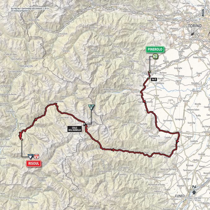 Giro d'Italia 2016: stage 19 map