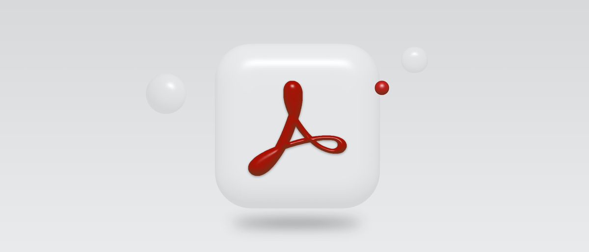 3D rendering of Adobe Acrobat logo