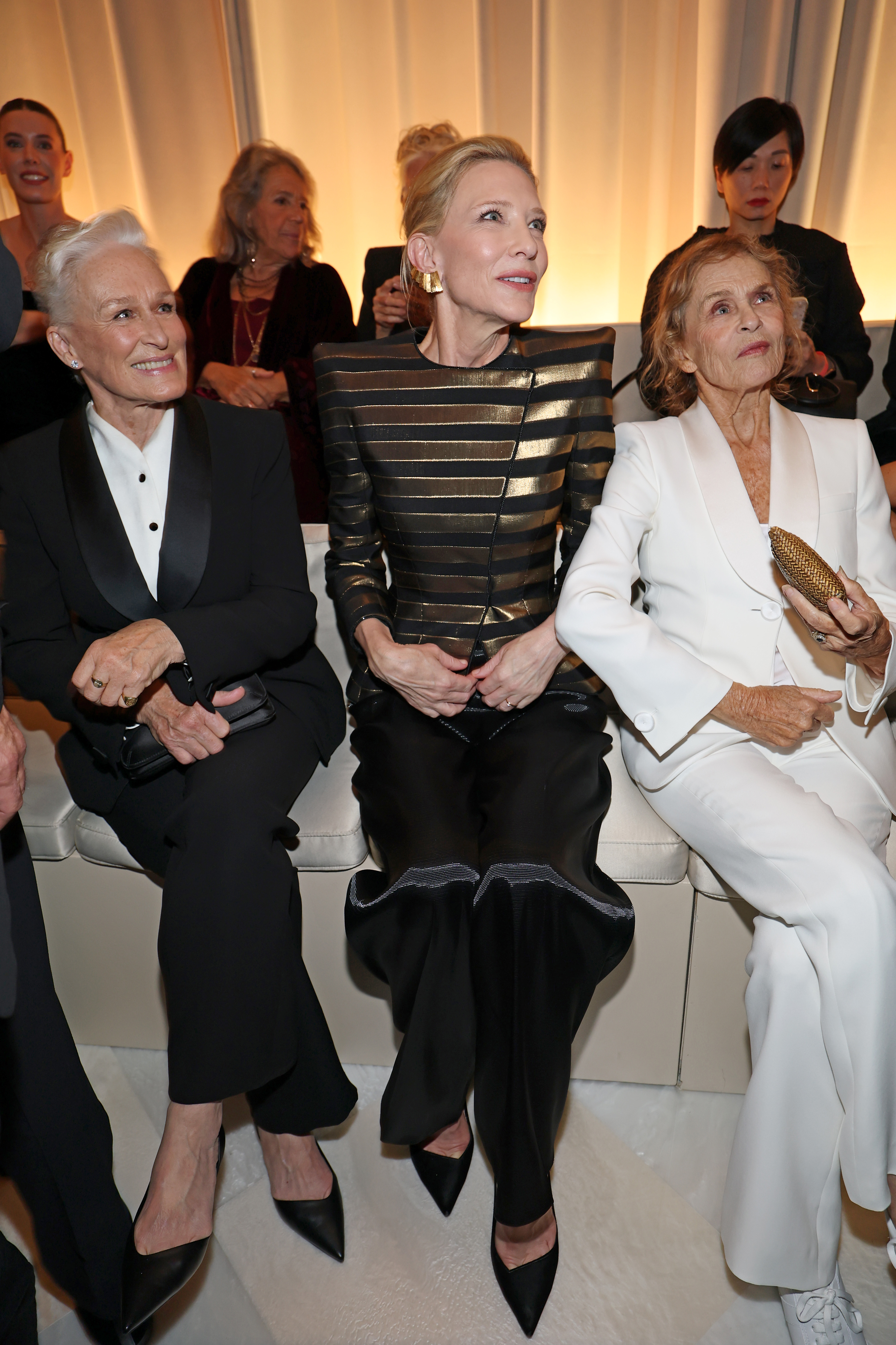 Glenn close, cate blanchett and Lauren Hutton on the front row at armani ss26