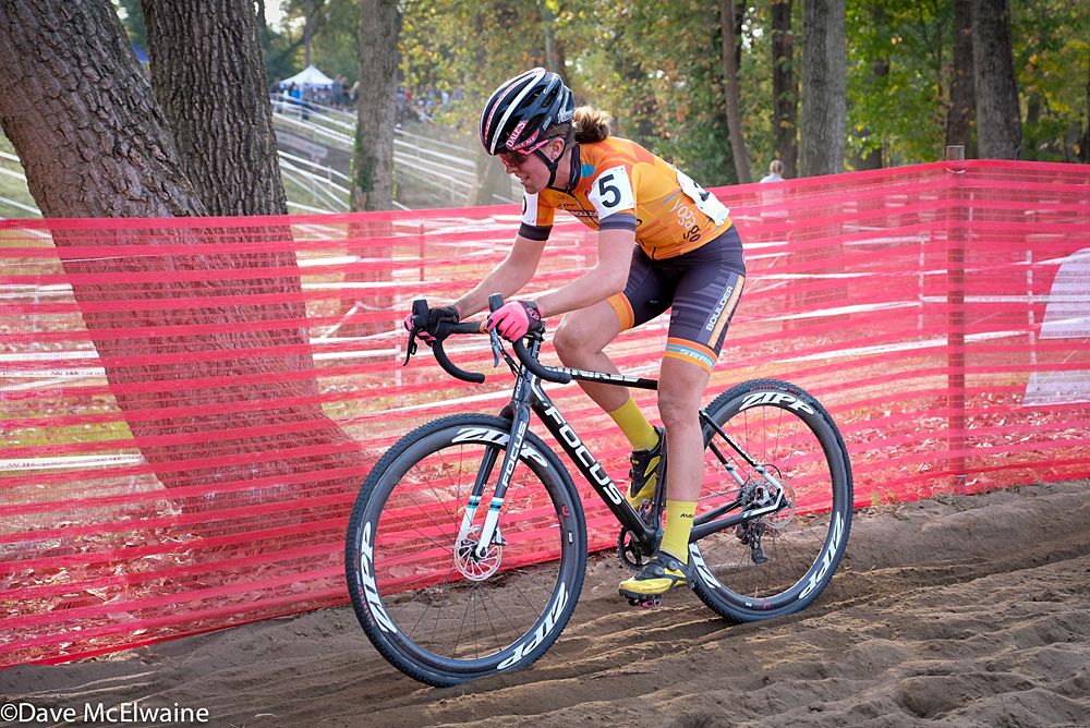 Amanda Miller (Boulder Cycle Sport) took a spill, which put her out of reach of the podium today