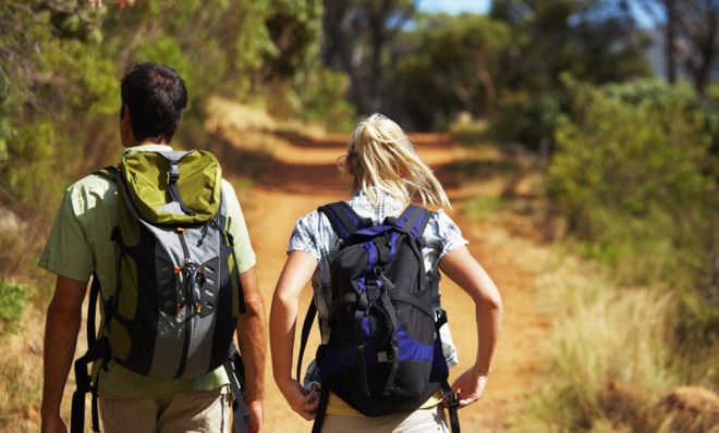 Couple hiking