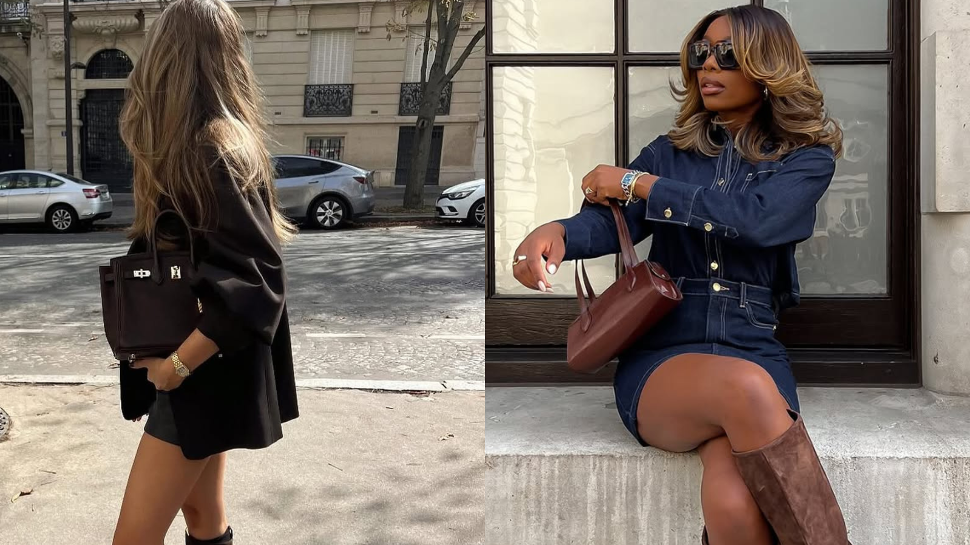 woman wearing knee high brown suede boot trend