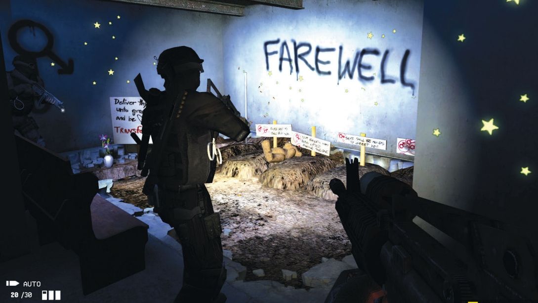 A room lit-up in SWAT 4.