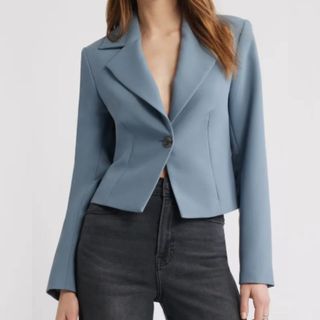 cropped blue blazer