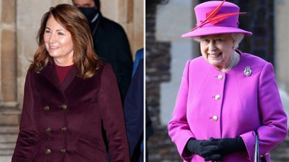 Carole Middleton and Queen Elizabeth’s shared tradition revealed. Seen here are Carole Middleton at a Christmas concert in 2021 and Queen Elizabeth on Christmas Day 2014