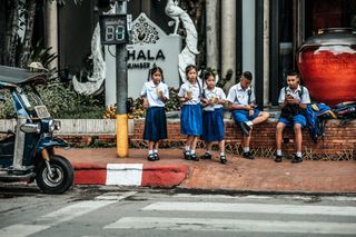 children after school in Thailand