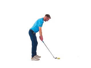 Tom Motley demonstrating the set-up for the magic sponge drill to cure the shank