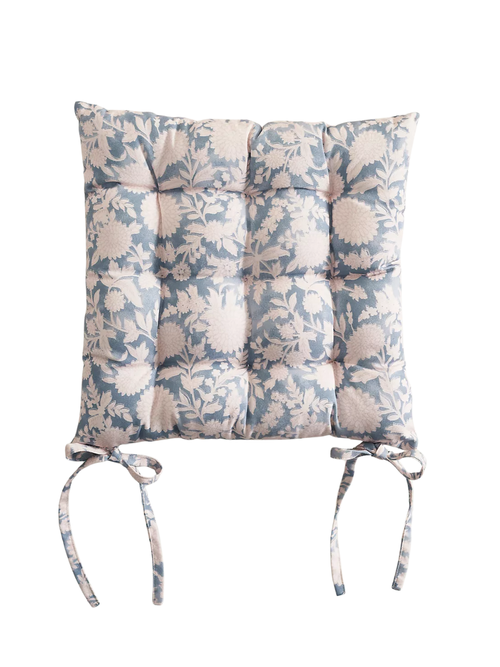 Floral Block Print Outdoor Seat Cushion