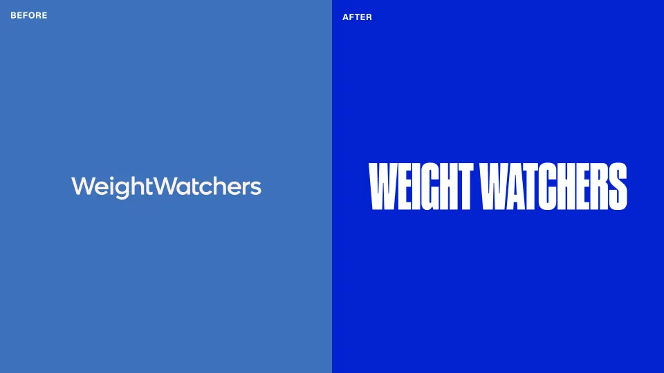 Weight Watchers new brand before and after logos