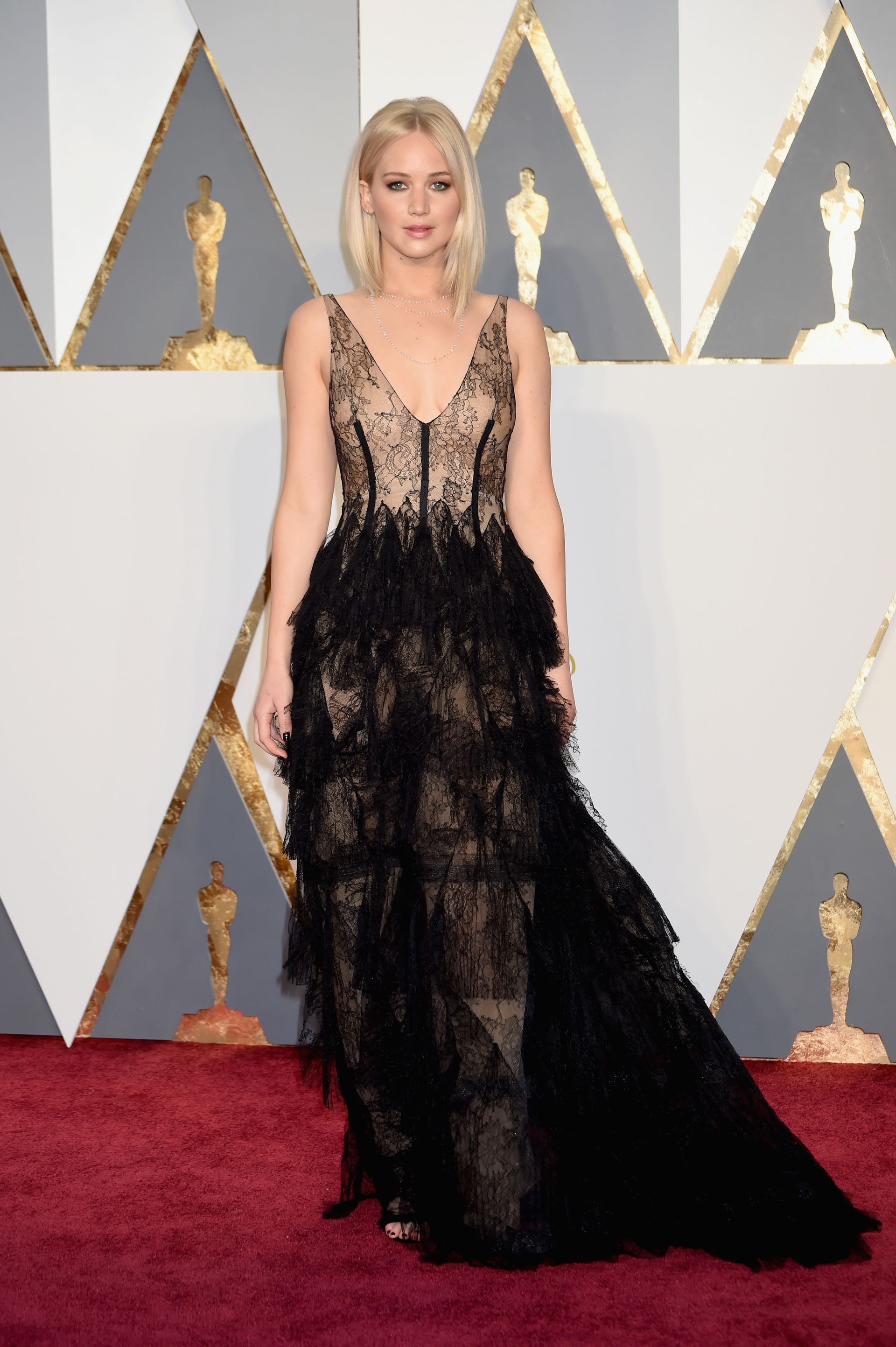 Jennifer Lawrence wore a sheer naked dress to the Oscars in 2016