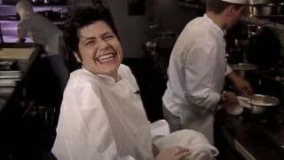 Chefs laughing in trailer for PBS' Great Chefs