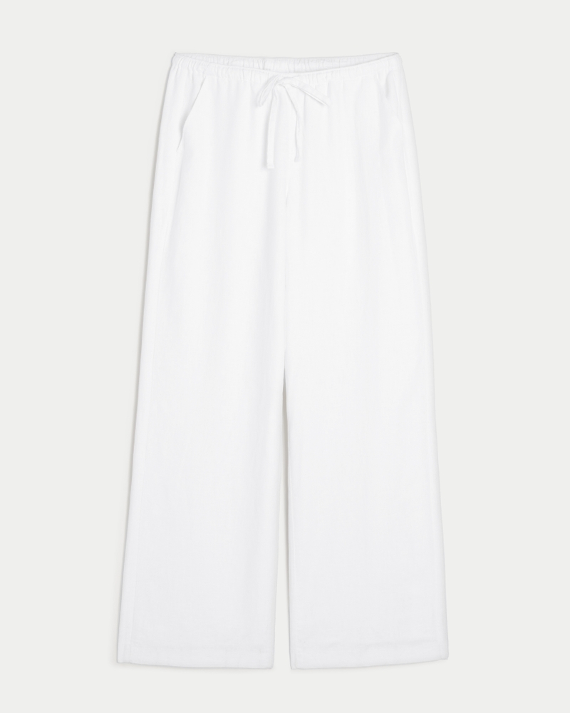 Linen-Blend Pull-On Baggy Pants