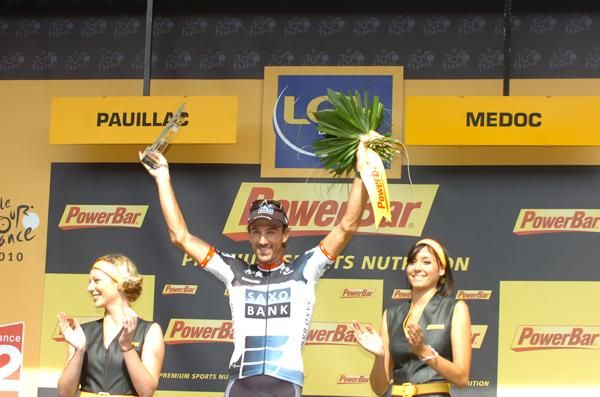 Fabian Cancellara (Saxo Bank) takes his second stage of this year's race