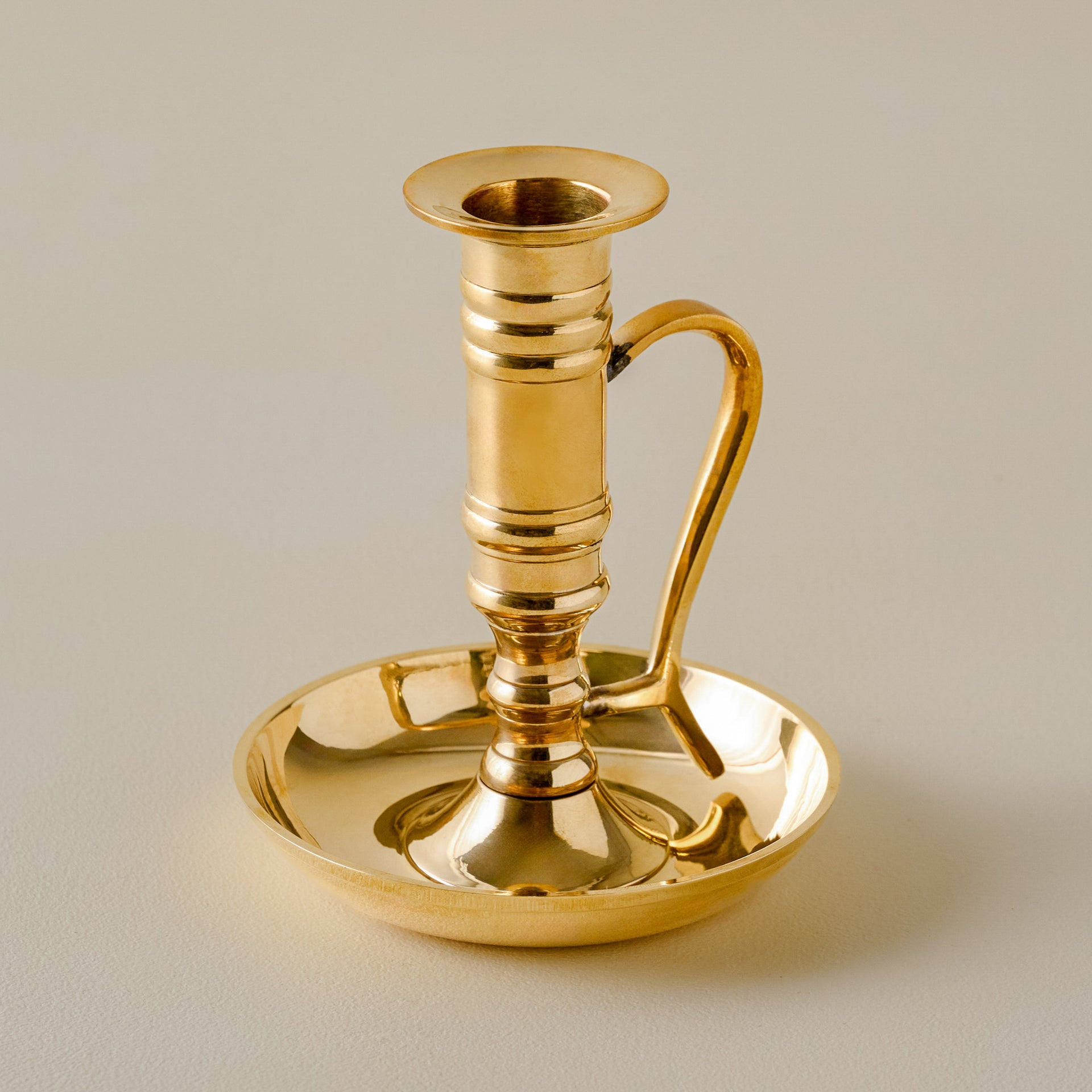 Solid Brass Chamberstick Candle Holder