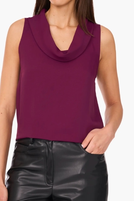 Cowl Neck Sleeveless Blouse