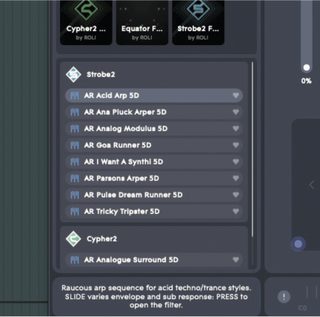 Working with presets in Roli Studio Player 2