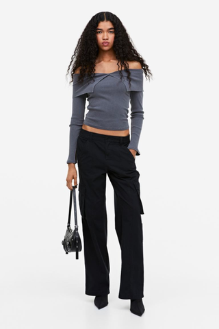 Buy GREY STRAIGHT LOW-RISE STREET CARGO PANT for Women Online in India