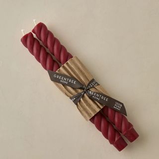 two red twist taper candles