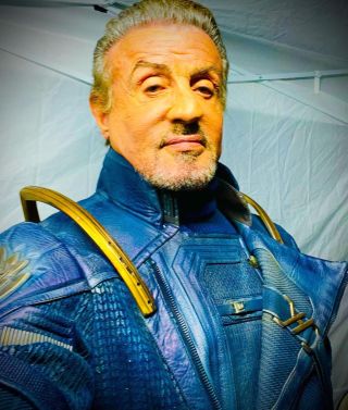 Sylvester Stallone on the set of Guardians Vol. 3