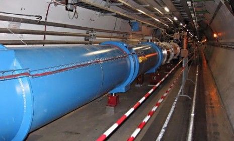 The tunnel inside the collider.