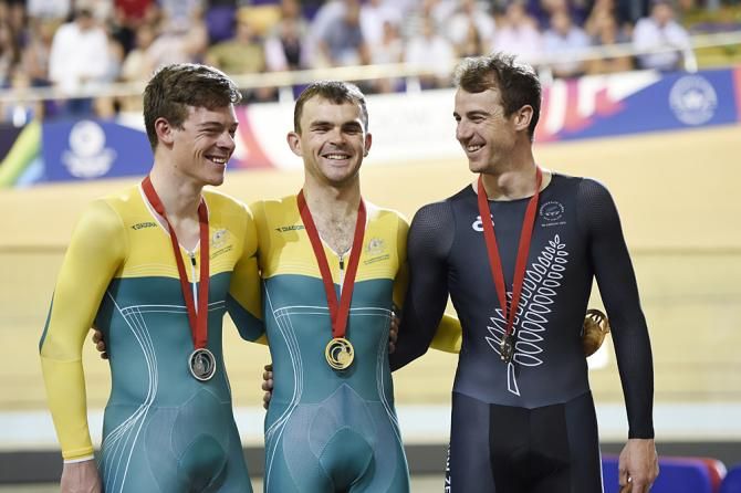 The men's pursuit podium