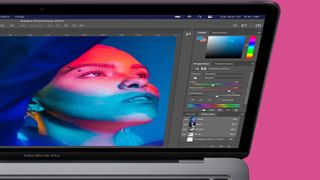 Best Photoshop deals, image of a woman's face in Photoshop user interface