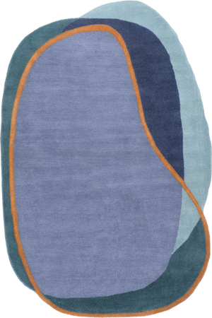 Greenwich Abstract Wool Rug | Blue Multicolor