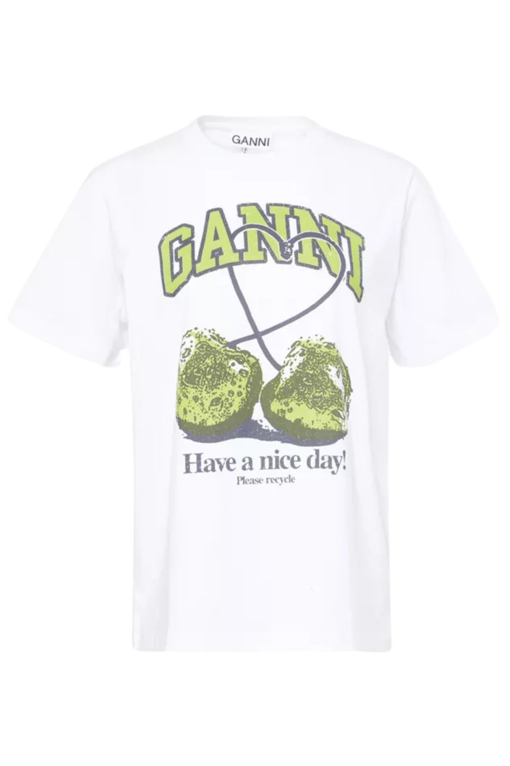 Ganni Cherry Printed Cotton-Jersey T-Shirt