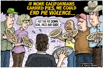 Political cartoon U.S. California gun regulations passed