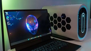 An Alienware Concept Polaris with an Alienware laptop