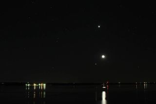 Jupiter, Venus and the Moon over Oklahoma