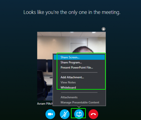 how to share screen on skype in browser