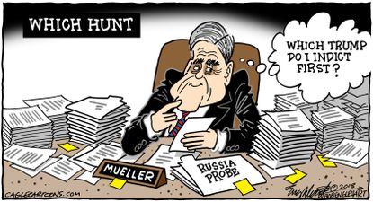 Political cartoon US Trump Mueller Russia investigation FBI