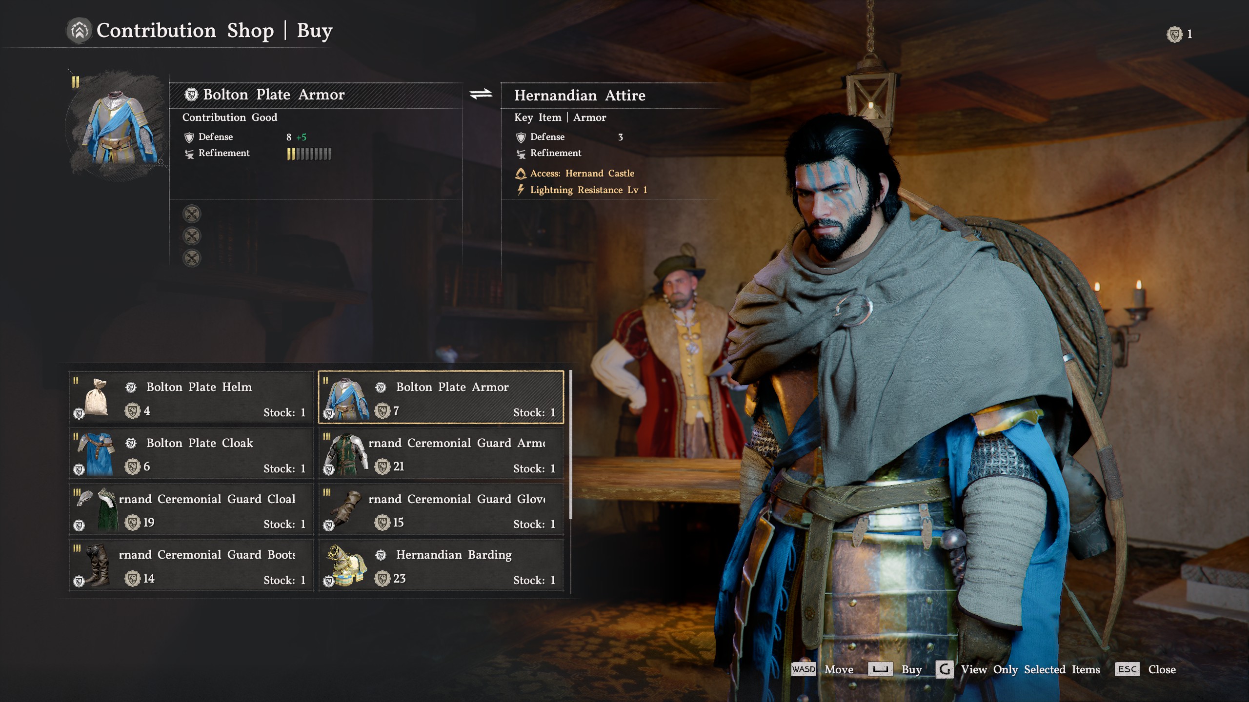 Crimson Desert Contribution shop menu
