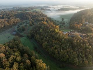 Marche Arboretum with all its green nature and richness in moody weather